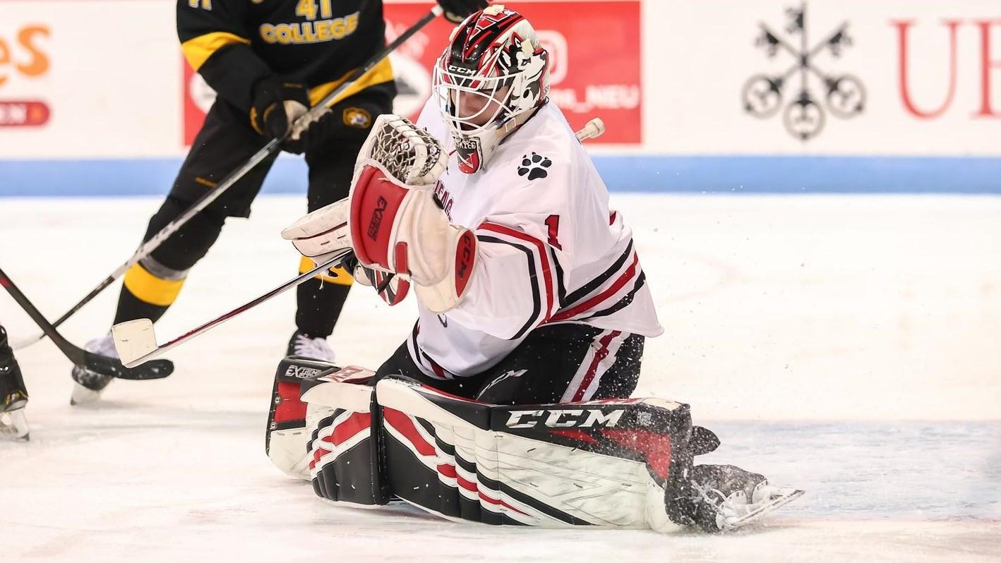 Devon Levi was the best goalie in college hockey during the first half. 