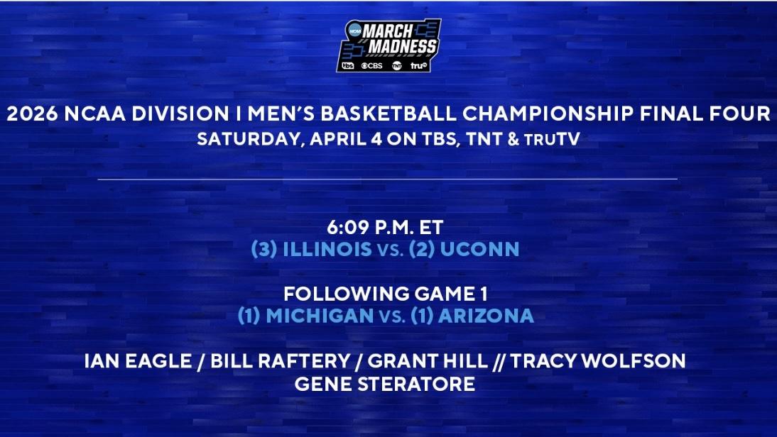 2026 Division I men's basketball tournament Final Four tip times